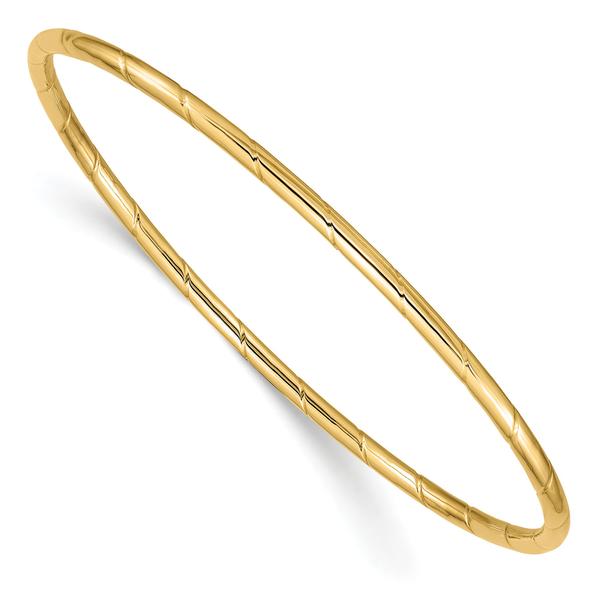 10k 2.5mm Grooved Slip-on Bangle-10DB571