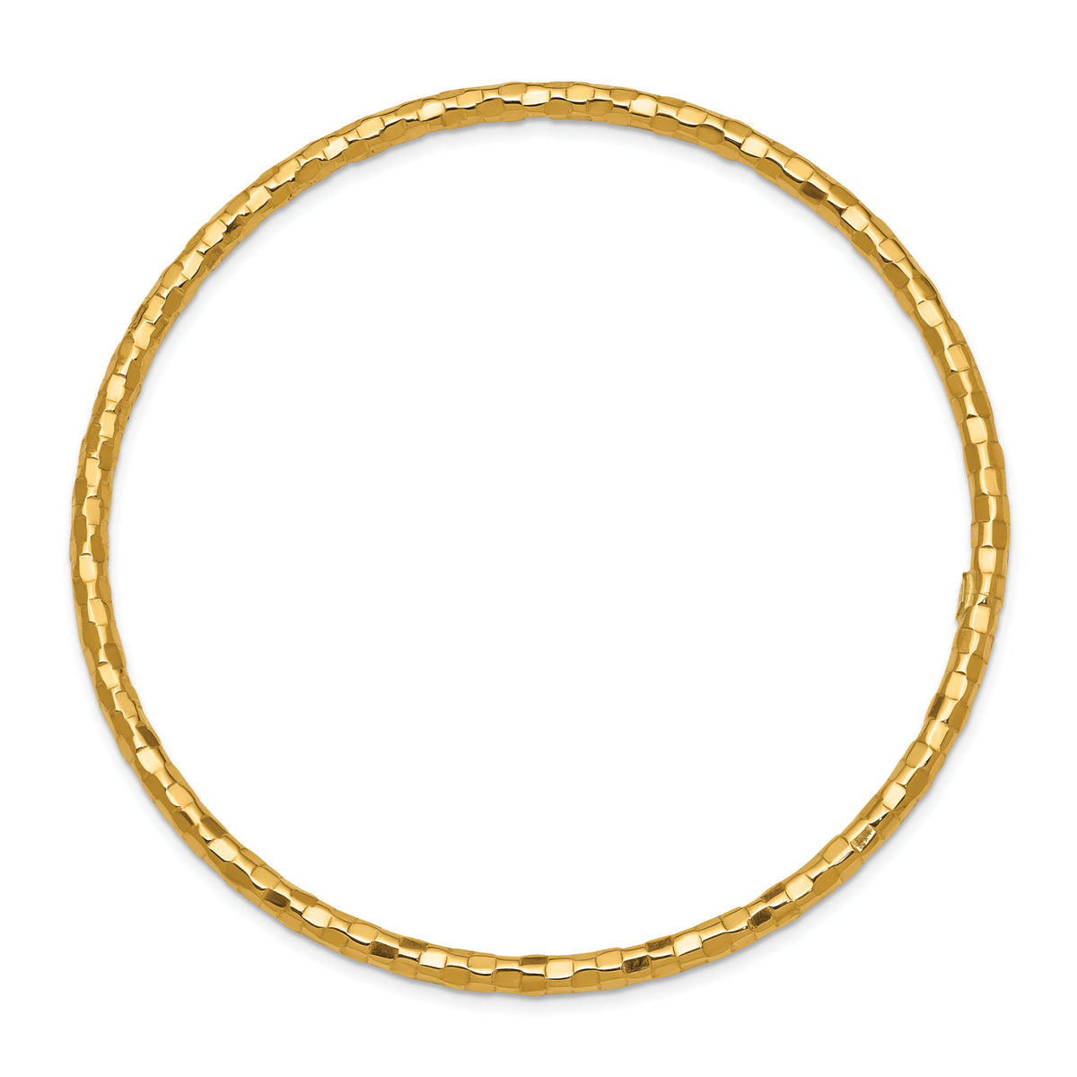 10k Polished Textured Slip-on Bangle Bracelet-10DB585