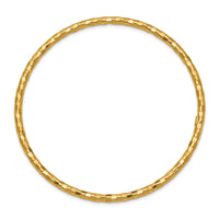 10k Polished Textured Slip-on Bangle Bracelet-10DB585