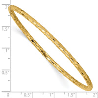 10k Polished Textured Slip-on Bangle Bracelet-10DB585