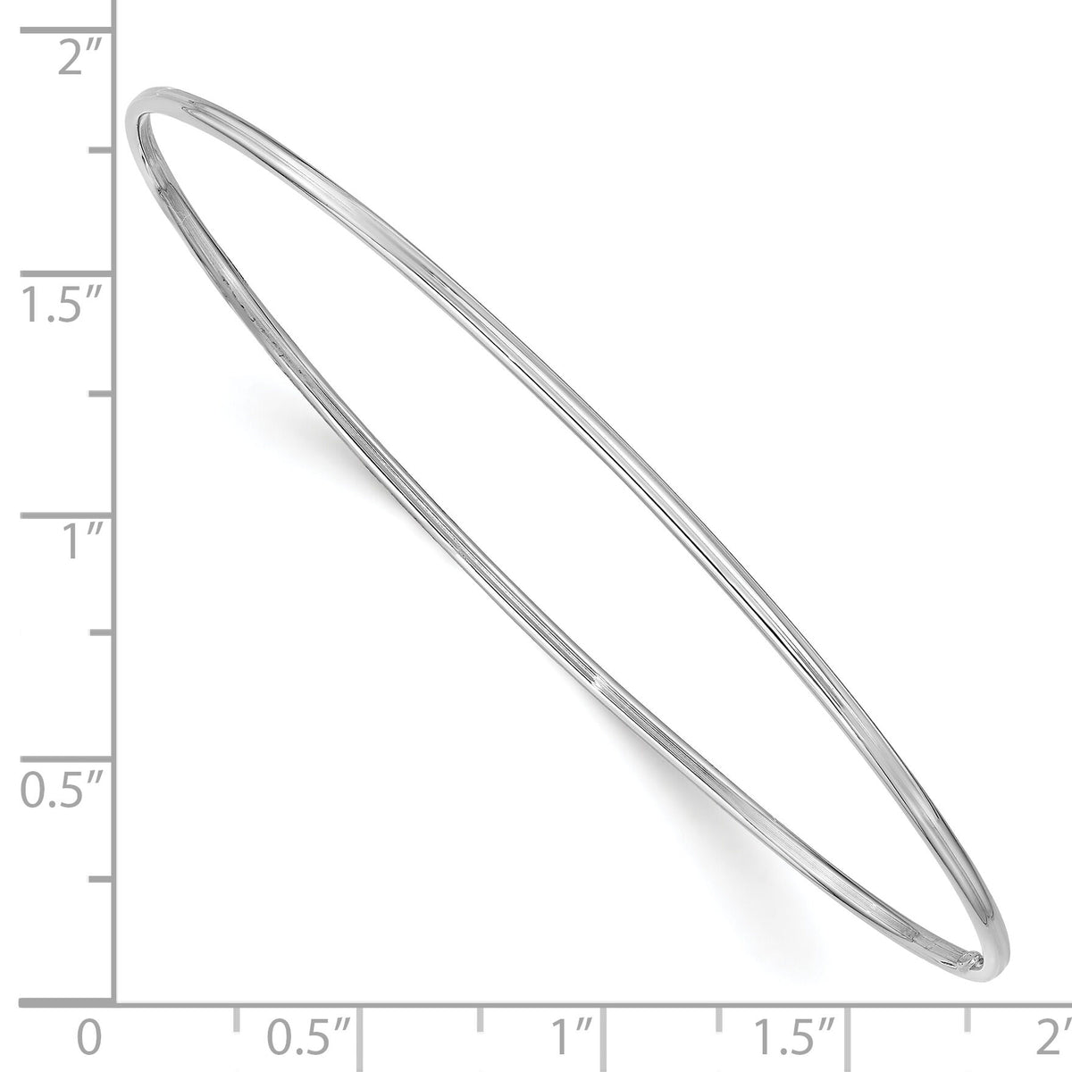 10k White Gold 1.5mm Polished Slip-on Bangle Bracelet-10DB631
