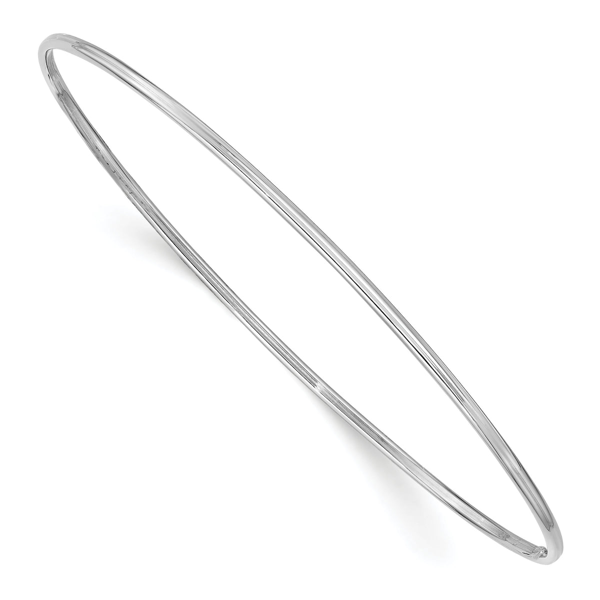10k White Gold 1.5mm Polished Slip-on Bangle Bracelet-10DB631