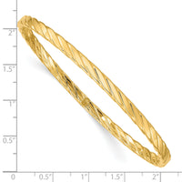 10K 4mm Textured Twist Slip-on Bangle-10DB651