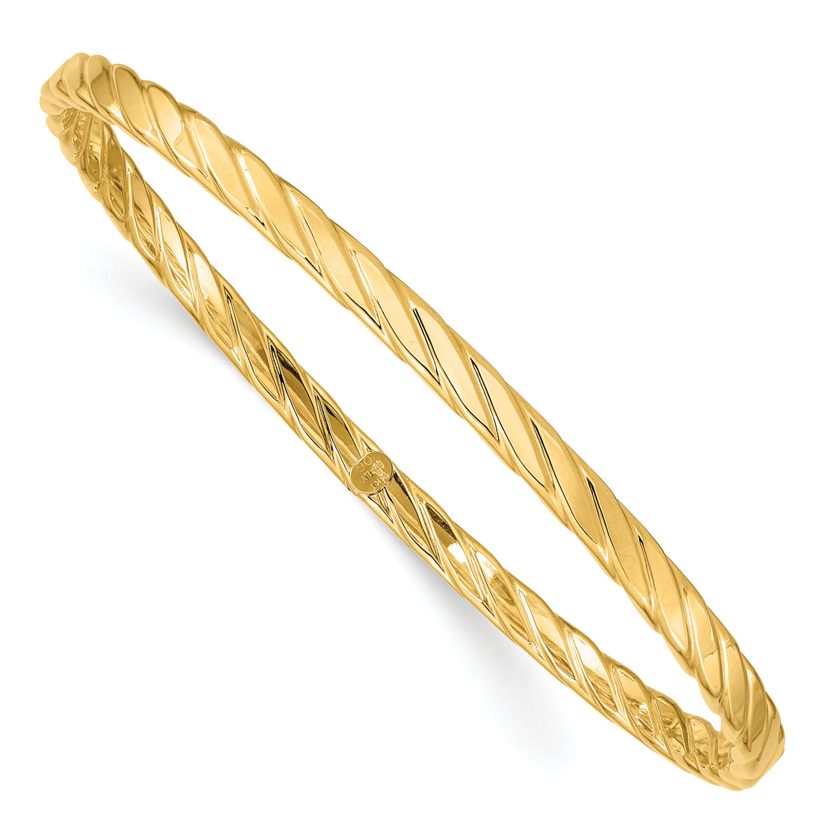 10K 4mm Textured Twist Slip-on Bangle-10DB651
