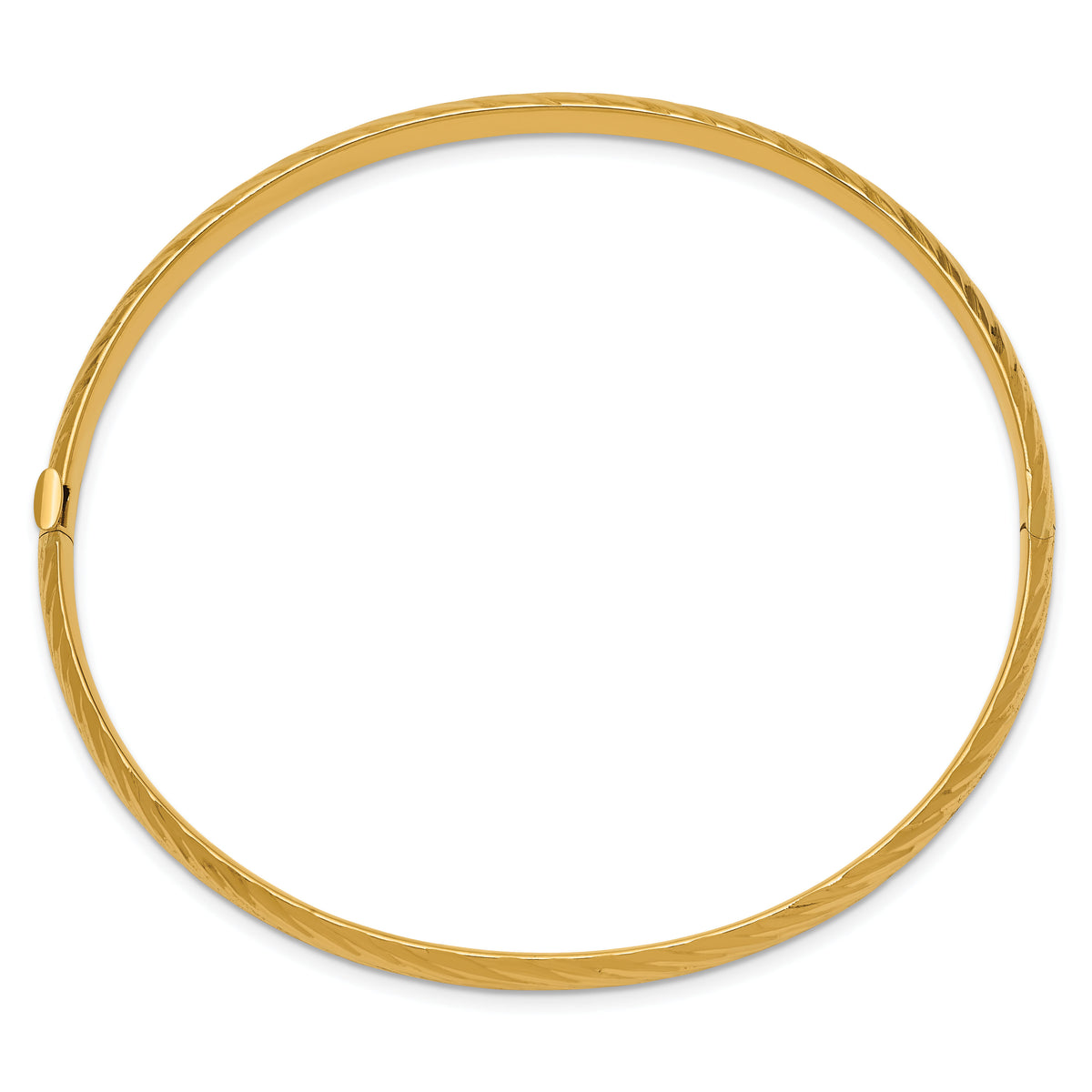 10k 3/16 Textured Hinged Bangle-10DB652