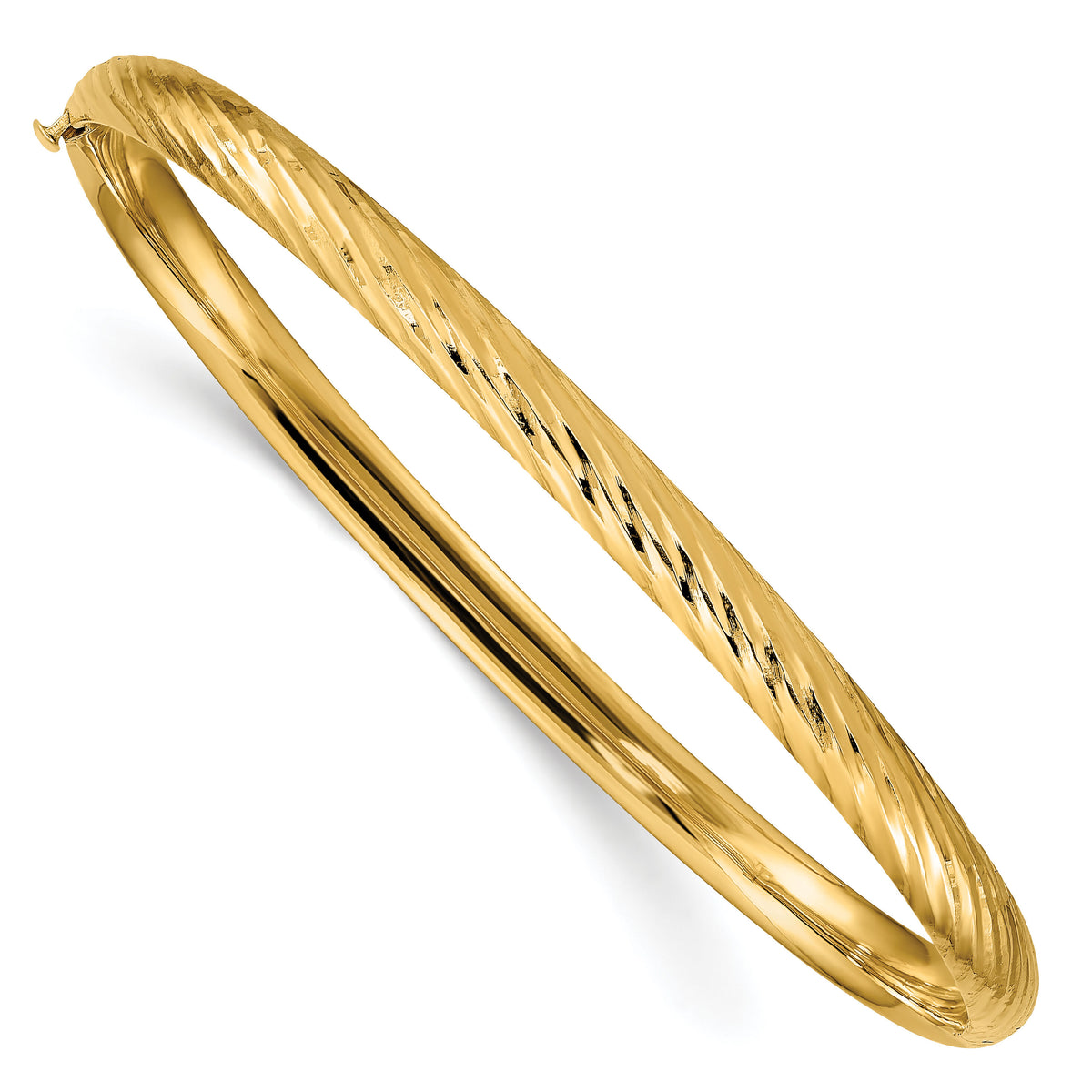 10k 3/16 Textured Hinged Bangle-10DB652