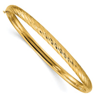 10k 3/16 Textured Hinged Bangle-10DB652