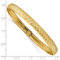 10k Hexagonal Design Diamond-cut Flexible Bangle-10DB699