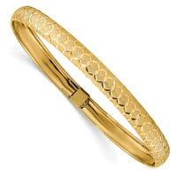 10k Hexagonal Design Diamond-cut Flexible Bangle-10DB699