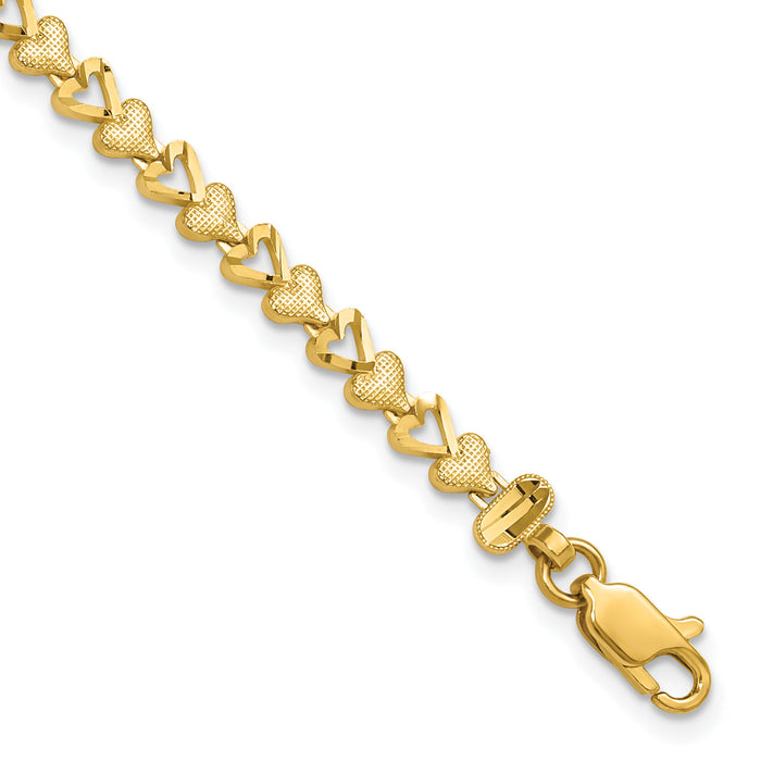 10k Heart Bracelet-10DC20-7