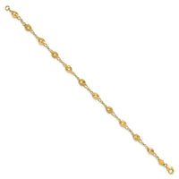 10k Polished and Lasered Spiral Link 7.25in Bracelet-10DC39-7.25