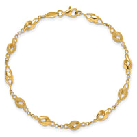 10k Polished and Lasered Spiral Link 7.25in Bracelet-10DC39-7.25
