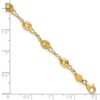 10k Polished and Lasered Spiral Link 7.25in Bracelet-10DC39-7.25