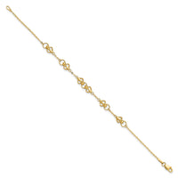 10k Polished Heart 7.5in Bracelet-10DC40-7.5