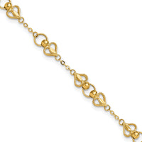 10k Polished Heart 7.5in Bracelet-10DC40-7.5