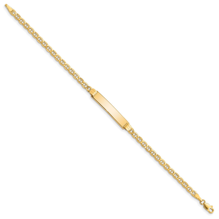 10k Semi-solid Anchor Link ID Bracelet-10DCID105-8