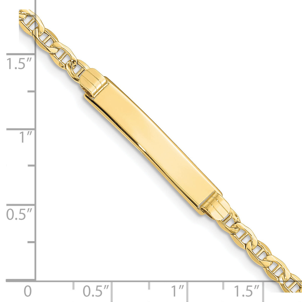 10k Semi-solid Anchor Link ID Bracelet-10DCID105-8