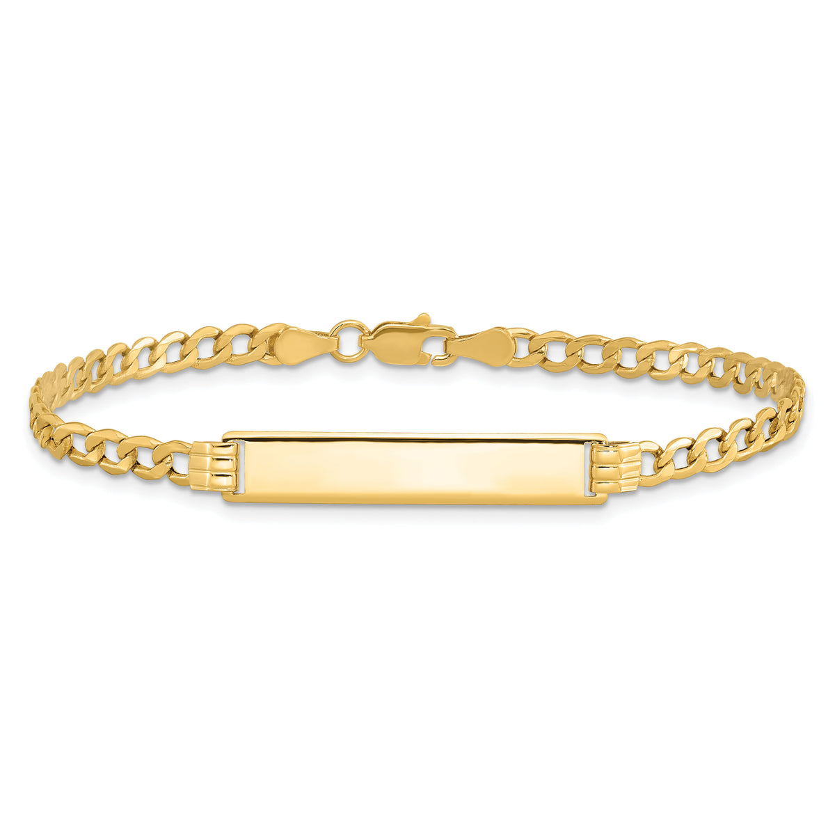 10k Semi-solid Curb Link ID Bracelet-10DCID106-7