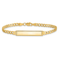 10k Semi-solid Curb Link ID Bracelet-10DCID106-7