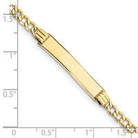 10k Semi-solid Curb Link ID Bracelet-10DCID106-7