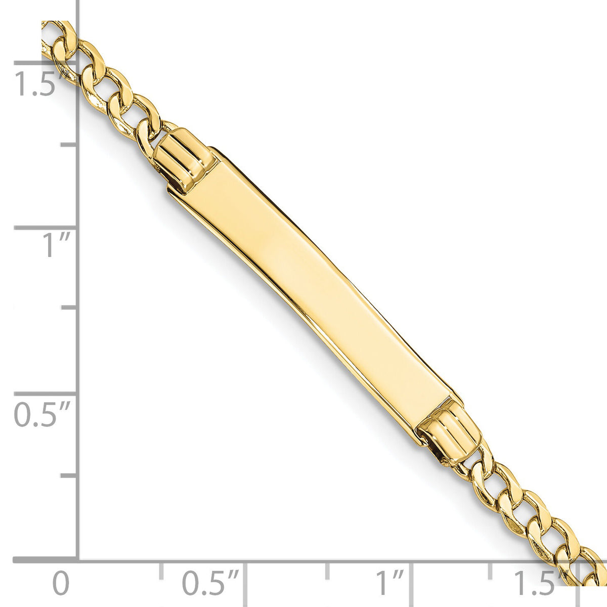 10k Semi-solid Curb Link ID Bracelet-10DCID106-8