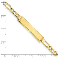 10k Semi-solid Figaro Link ID Bracelet-10DCID108-7
