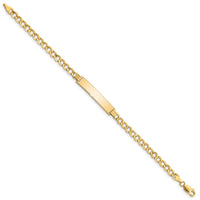 10k Semi-solid Curb Link ID Bracelet-10DCID110-8