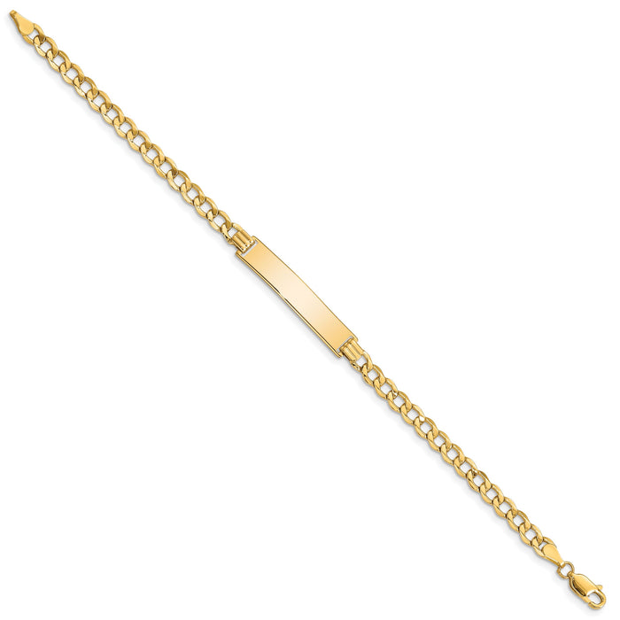 10k Semi-solid Curb Link ID Bracelet-10DCID110-8