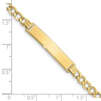 10k Semi-solid Curb Link ID Bracelet-10DCID110-7