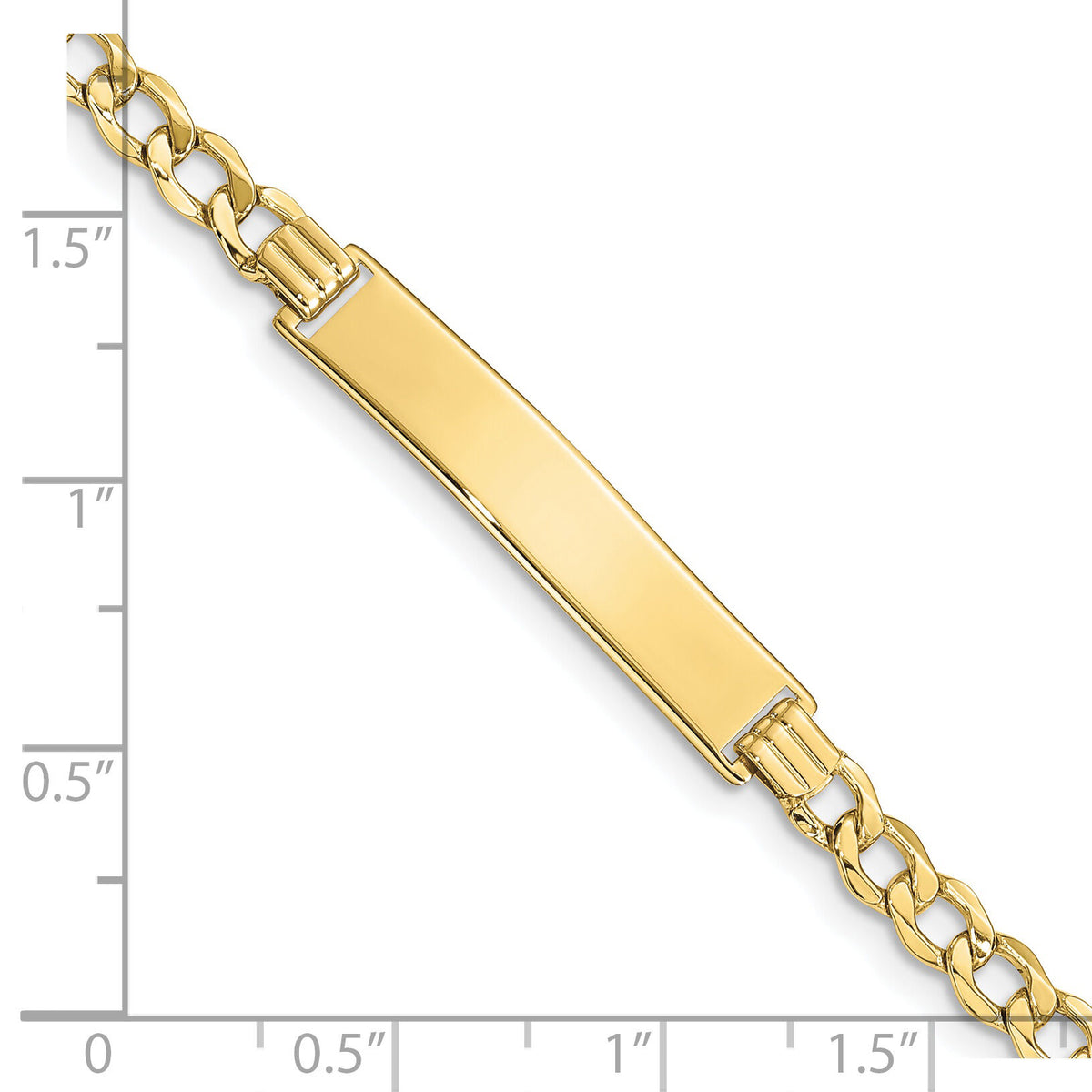 10k Semi-solid Curb Link ID Bracelet-10DCID110-8