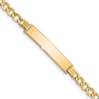 10k Semi-solid Curb Link ID Bracelet-10DCID110-7