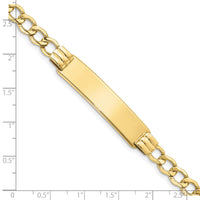 10k Semi-solid Curb Link ID Bracelet-10DCID111-8