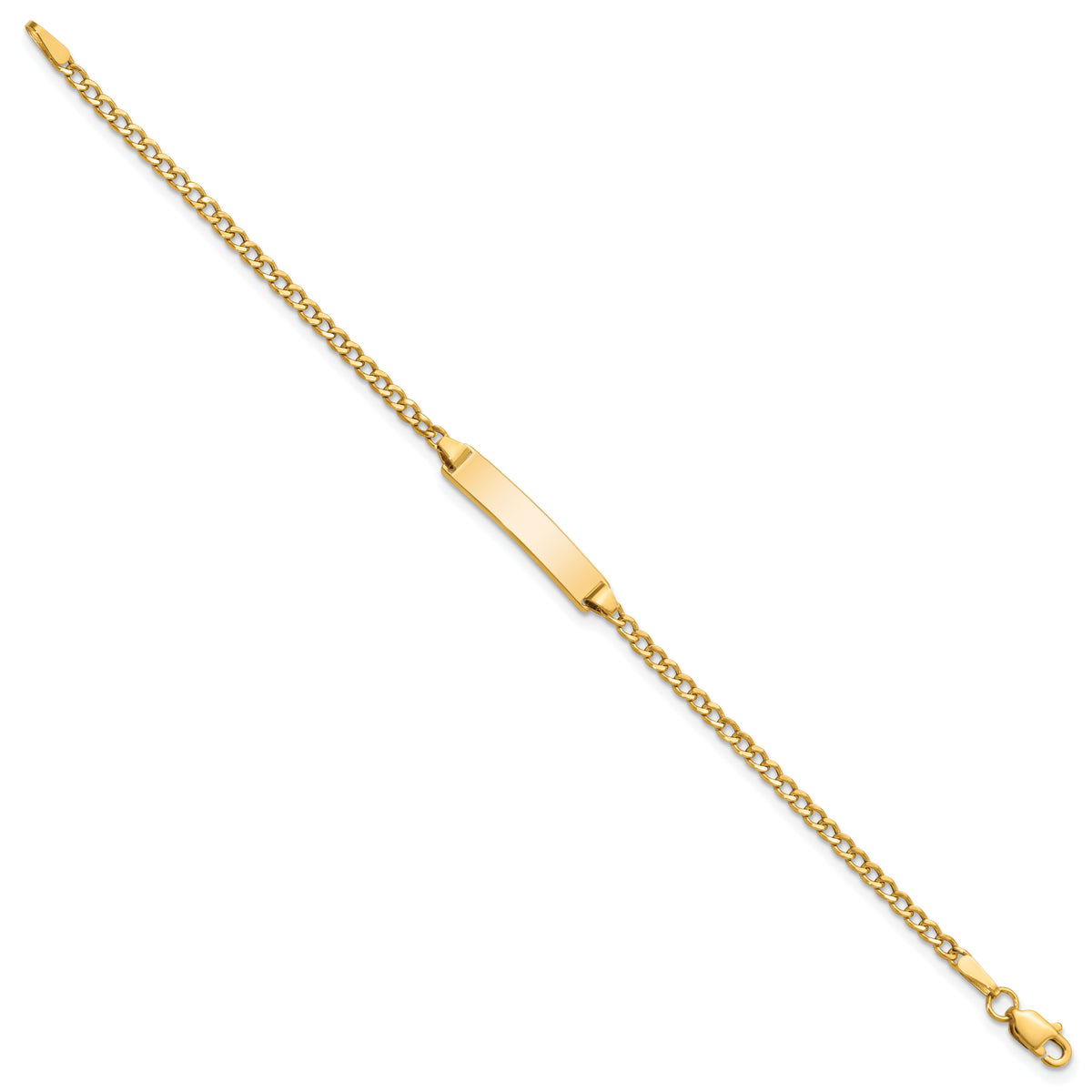 10k Semi-solid Curb Link ID Bracelet-10DCID132-6