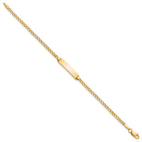 10k Semi-solid Curb Link ID Bracelet-10DCID132-6