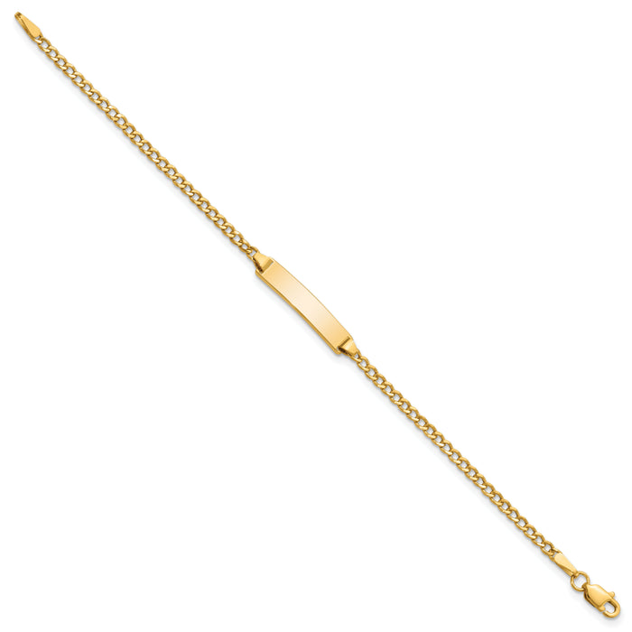10k Semi-solid Curb Link ID Bracelet-10DCID132-6