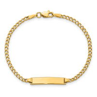 10k Semi-solid Curb Link ID Bracelet-10DCID132-6