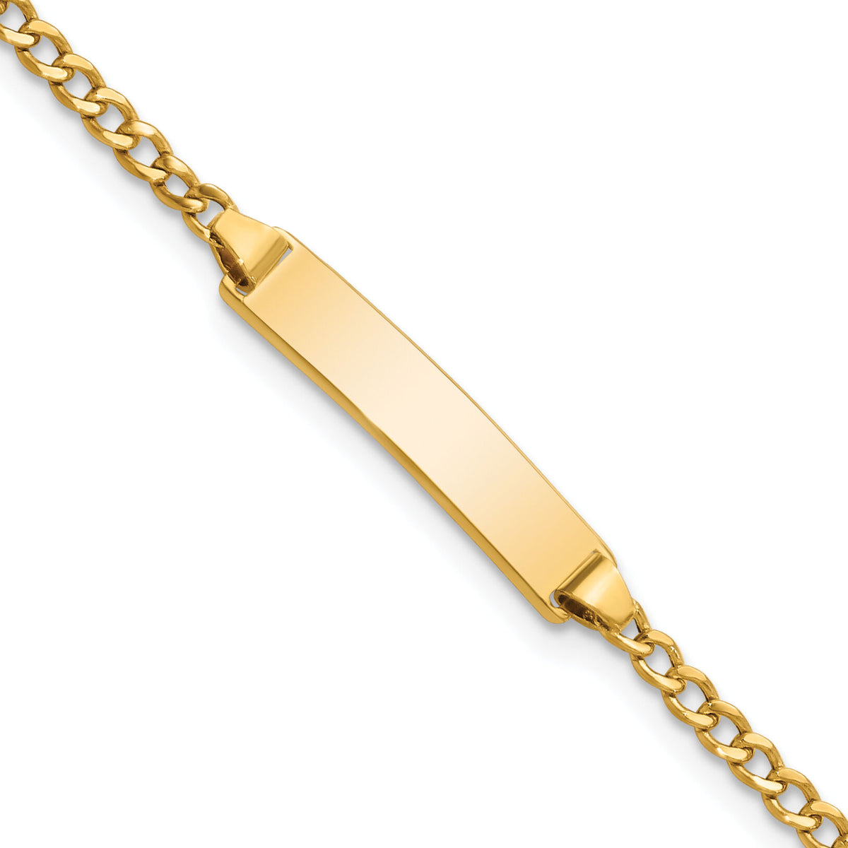 10k Semi-solid Curb Link ID Bracelet-10DCID132-6