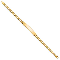 10k Semi-solid Curb Link ID Bracelet-10DCID133-7