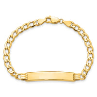 10k Semi-solid Curb Link ID Bracelet-10DCID133-8