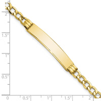 10k Semi-solid Curb Link ID Bracelet-10DCID133-7