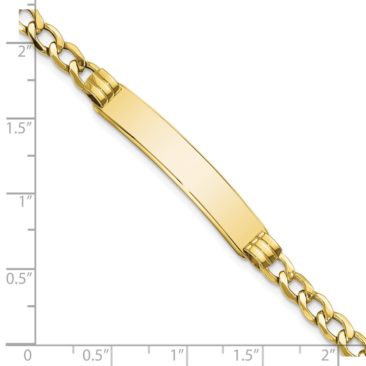 10k Semi-solid Curb Link ID Bracelet-10DCID133-8