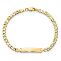 10k Semi-solid Curb Link ID Bracelet-10DCID138-5.5