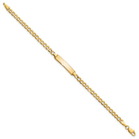 10k Semi-solid Curb Link ID Bracelet-10DCID138-7