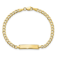 10k Semi-solid Curb Link ID Bracelet-10DCID138-7