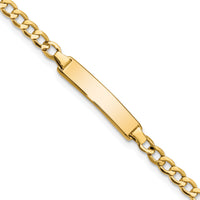 10k Semi-solid Curb Link ID Bracelet-10DCID138-7