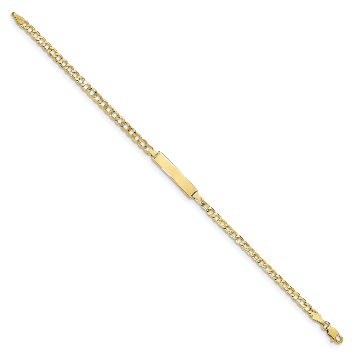 10k Semi-solid Curb Link ID Bracelet-10DCID138-8