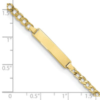 10k Semi-solid Curb Link ID Bracelet-10DCID138-8