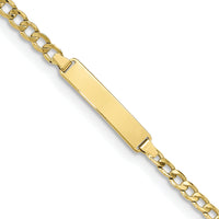 10k Semi-solid Curb Link ID Bracelet-10DCID138-8