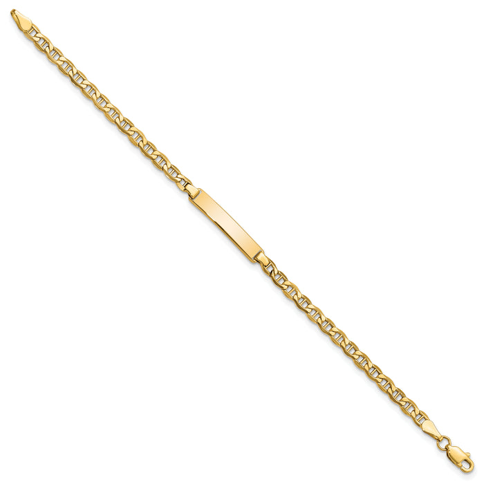 10k Semi-solid Anchor Link ID Bracelet-10DCID139-6