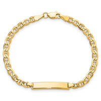 10k Semi-solid Anchor Link ID Bracelet-10DCID139-6